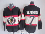 Men's Chicago Blackhawks #7 Brent Seabrook Black Third Ccm Vintage Throwback Jersey Nhl