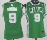 Boston Celtics #9 Rajon Rondo Green Womens Jersey Nba- Women's