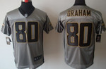 Nike New Orleans Saints #80 Jimmy Graham Gray Shadow Elite Jersey Nfl