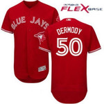 Men's Toronto Blue Jays #50 Matt Dermody Red Stitched Mlb 2017 Majestic Flex Base Jersey Mlb