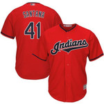 Indians #41 Carlos Santana Red New Cool Base Stitched Baseball Jersey Mlb