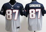 Nike New England Patriots #87 Rob Gronkowski Blue/Gray Fadeaway Elite Jersey Nfl