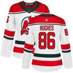 New Jersey Devils #86 Jack Hughes White Alternate Authentic Women's Stitched Hockey Jersey Nhl- Women's