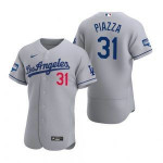 Los Angeles Dodgers #31 Mike Piazza Gray 2020 World Series Champions Road Jersey Mlb