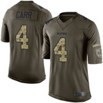 Raiders #4 Derek Carr Green Men's Stitched Football Limited 2015 Salute To Service Jersey Nfl