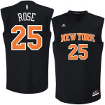 New York Knicks #25 Derrick Rose Black Fashion Replica Jersey Nba