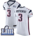 Men's New England Patriots #3 Stephen Gostkowski White Nike Nfl Road Vapor Untouchable Super Bowl Liii Bound Elite Jersey Nfl