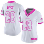 Nike Ravens #28 Terrance West White Pink Women's Stitched Nfl Limited Rush Fashion Jersey Nfl- Women's