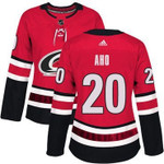 Adidas Carolina Hurricanes #20 Sebastian Aho Red Home Authentic Women's Stitched NHL Jersey NHL- Women's