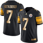 Nike Steelers #7 Ben Roethlisberger Black Men's Stitched Nfl Limited Gold Rush Jersey Nfl
