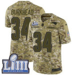 #34 Limited Rex Burkhead Camo Nike Nfl Youth Jersey New England Patriots 2018 Salute To Service Super Bowl Liii Bound Nfl