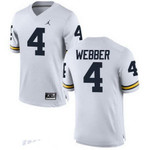 Men's Michigan Wolverines #4 Chirs Webber Retired White Stitched College Football Brand Jordan Ncaa Jersey Ncaa