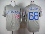 Men's Chicago Cubs #68 Jorge Soler 1990 Turn Back The Clock Gray Jersey With 1990 All-Star Patch Mlb