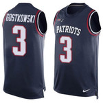 Men's New England Patriots #3 Stephen Gostkowski Navy Blue Hot Pressing Player Name & Number Nike Nfl Tank Top Jersey Nfl