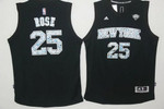 Men's New York Knicks #25 Derrick Rose Black Diamond Stitched Nba Adidas Revolution 30 Swingman Jersey Nba