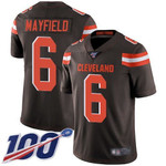 Cleveland Browns #6 Baker Mayfield Brown Team Color Men's Stitched Football 100Th Season Vapor Limited Jersey Nfl