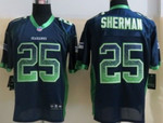 Nike Seattle Seahawks #25 Richard Sherman Drift Fashion Blue Elite Jersey Nfl