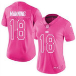 Nike Colts #18 Peyton Manning Pink Women's Stitched Nfl Limited Rush Fashion Jersey Nfl- Women's