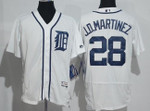 Men's Detroit Tigers #28 J. D. Martinez White Home Stitched Mlb 2016 Majestic Flex Base Jersey Mlb