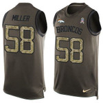 Men's Denver Broncos #58 Von Miller Olive Green Salute To Service Hot Pressing Player Name & Number Nike Nfl Tank Top Jersey Nfl
