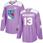 Adidas Rangers #13 Sergei Nemchinov Purple Fights Cancer Stitched Nhl Jersey Nhl