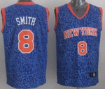 New York Knicks #8 J.R. Smith Blue Leopard Print Fashion Jersey Nba