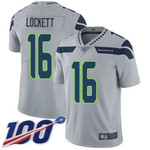 Nike Seahawks #16 Tyler Lockett Grey Alternate Men's Stitched Nfl 100Th Season Vapor Limited Jersey Nfl