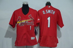 Women's St. Louis Cardinals #1 Ozzie Smith Retired Red 2016 Flexbase Stitched Baseball Jersey Mlb- Women's