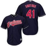 Indians #41 Carlos Santana Navy Blue New Cool Base Stitched Baseball Jersey Mlb