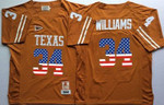 Men's Texas Longhorns 34 Ricky Williams Orange Usa Flag College Jersey Ncaa