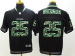 Nike Seattle Seahawks #25 Richard Sherman Black With Camo Elite Jersey Nfl