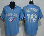 Men's Toronto Blue Jays #19 Jose Bautista Light Blue Pullover Majestic Cool Base Cooperstown Collection Jersey Mlb