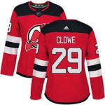 Adidas New Jersey Devils #29 Ryane Clowe Red Home Authentic Women's Stitched NHL Jersey NHL- Women's