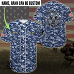 Personalize Baseball Jersey - Custom Name Rank US Navy Veteran Baseball Jersey | Colorful | Adult Unisex | S - 5XL Full Size - Baseball Jersey LF