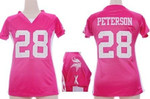 Nike Minnesota Vikings #28 Adrian Peterson 2012 Pink Womens Draft Him Ii Top Jersey Nfl- Women's