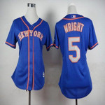 Women's New York Mets #5 David Wright Blue With Gray Jersey Mlb- Women's
