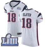 #18 Elite Matthew Slater White Nike Nfl Road Men's Jersey New England Patriots Vapor Untouchable Super Bowl Liii Bound Nfl