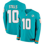 Nike Dolphins #10 Kenny Stills Aqua Green Team Color Men's Stitched Nfl Limited Therma Long Sleeve Jersey Nfl