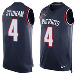 Nike Patriots #4 Jarrett Stidham Navy Blue Team Color Men's Stitched Nfl Limited Tank Top Jersey Nfl