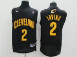Cleveland Cavaliers #2 Kyrie Irving Revolution 30 Swingman Black With Gold Jersey Nba