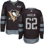 Men's Pittsburgh Penguins #62 Carl Hagelin Black 100Th Anniversary Stitched Nhl 2017 Adidas Hockey Jersey Nhl