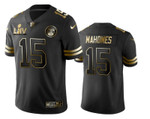 Men's Kansas City Chiefs #15 Patrick Mahomes Black Super Bowl Liv Golden Edition Jersey Nfl