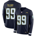 Chargers #99 Jerry Tillery Navy Blue Team Color Men's Stitched Football Limited Therma Long Sleeve Jersey Nfl
