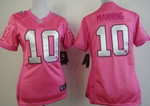 Nike New York Giants #10 Eli Manning Pink Love Womens Jersey Nfl- Women's