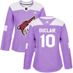 Adidas Arizona Coyotes #10 Anthony Duclair Purple Fights Cancer Women's Stitched Nhl Jersey Nhl- Women's