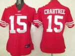 Nike San Francisco 49Ers #15 Michael Crabtree Red Game Womens Jersey Nfl- Women's
