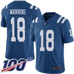 Nike Colts #18 Peyton Manning Royal Blue Men's Stitched Nfl Limited Rush 100Th Season Jersey Nfl