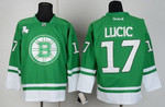 Boston Bruins #17 Milan Lucic St. Patrick's Day Green Jersey Nhl