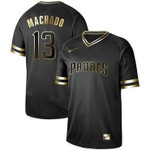Padres #13 Manny Machado Black Gold Stitched Baseball Jersey Mlb