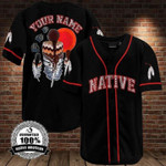 Personalize Baseball Jersey - Custom name Native American Feather Red Black Baseball Jersey | Colorful | Adult Unisex | S - 5XL Full Size - Baseball Jersey LF